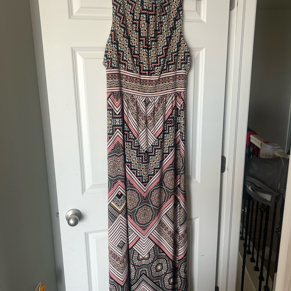 Geometric Patterned Maxi Dress